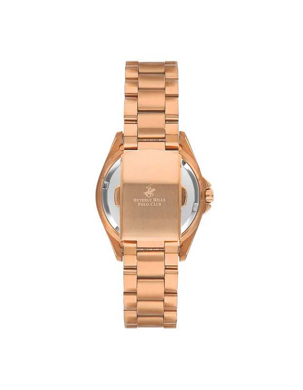 BEVERLY HILLS POLO CLUB Beverly Hills Polo Club BP3313X.410 Women's Multi Function Display Watch & Metal Strap Rose Gold