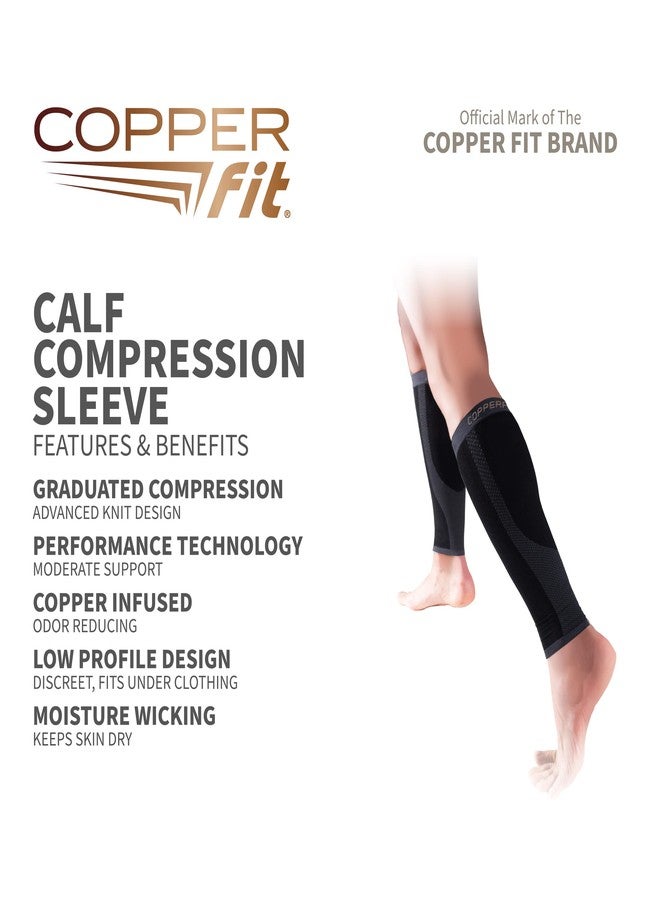 Copper Fit Calf Compression Sleeves, Black, Large/X-Large - Image 2