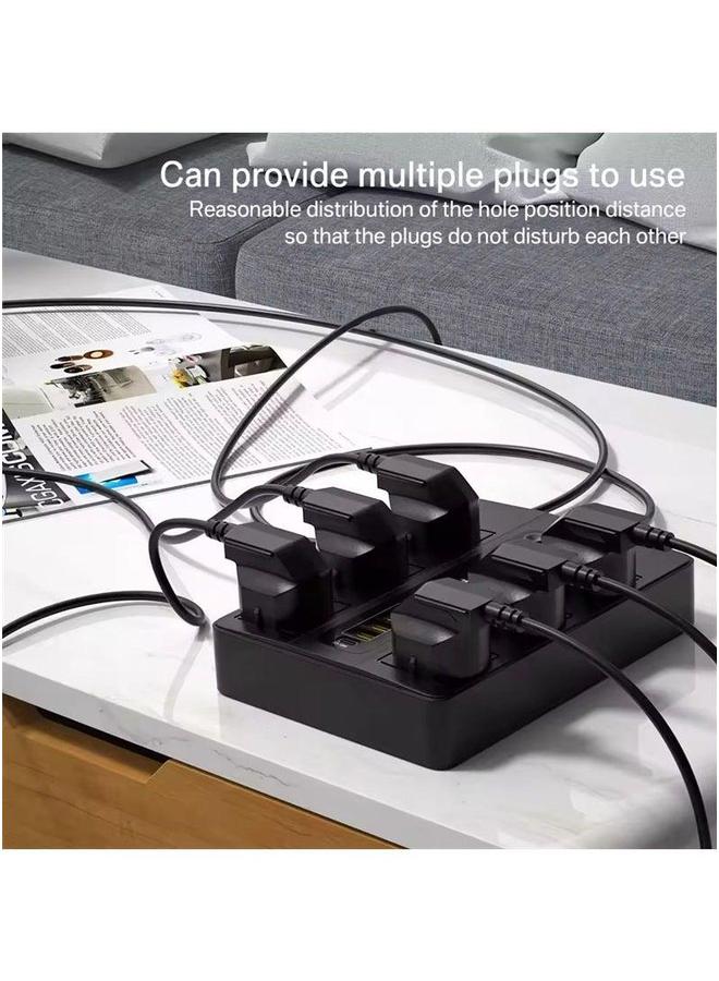 HOMESTAR 2 Meter Universal Socket, Charging USB Socket Timing Function Extension Plug Black - Image 3