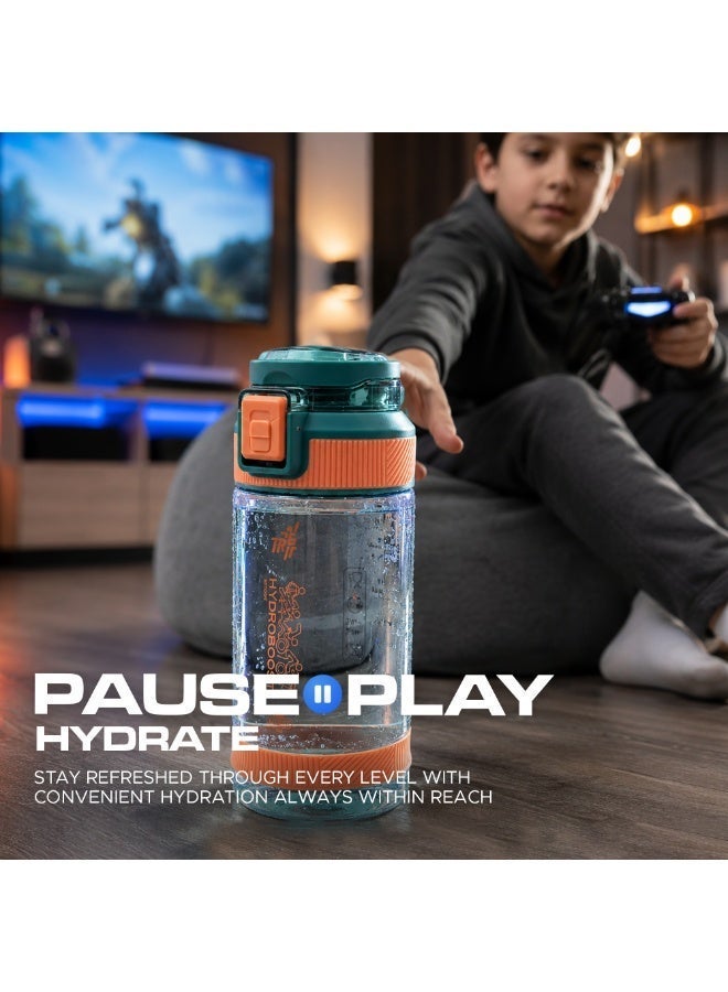 TR6 زجاجة مياه رياضية شفافة TR6 Hydra Boost سعة 590مل، خالية من مادة BPA، مقاومة للتسرب، بغطاء قابل للقفل، مقاومة للحرارة من 10 إلى 80 درجة مئوية، مزودة بحامل، مناسبة للرياضة والمكتب والسفر والمدرسة والاستخدام اليومي. (أزرق فيروزي، 580 مل) - Image 3