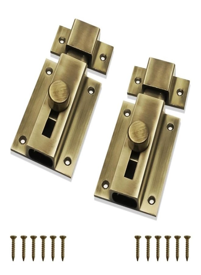 VESPERPRO Antique Brass Tower Bolt Security Door Latch, Sliding Lock Chitakni Style for Home, Bathroom, Kitchen, Office, Baby Safety (4 Inch, 1, Piece) - Image 4