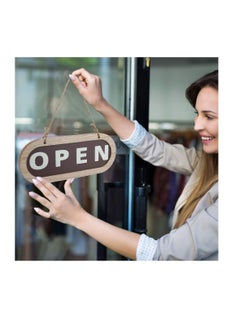 Generic Open/Closed Sign, Open Signs for Business, Wooden Shop Door Sign Double, Suitable for Stores, Restaurants Offices Retail Shops (Grey, Brown)  - Image 5