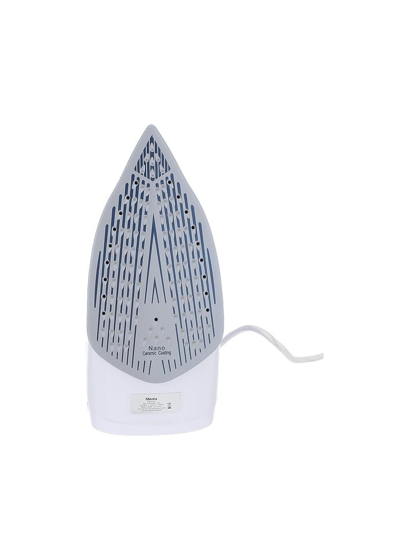 Mienta - Steam Iron Ceramic Soleplate, 2200 Watt, SI181438A White Blue - Image 1