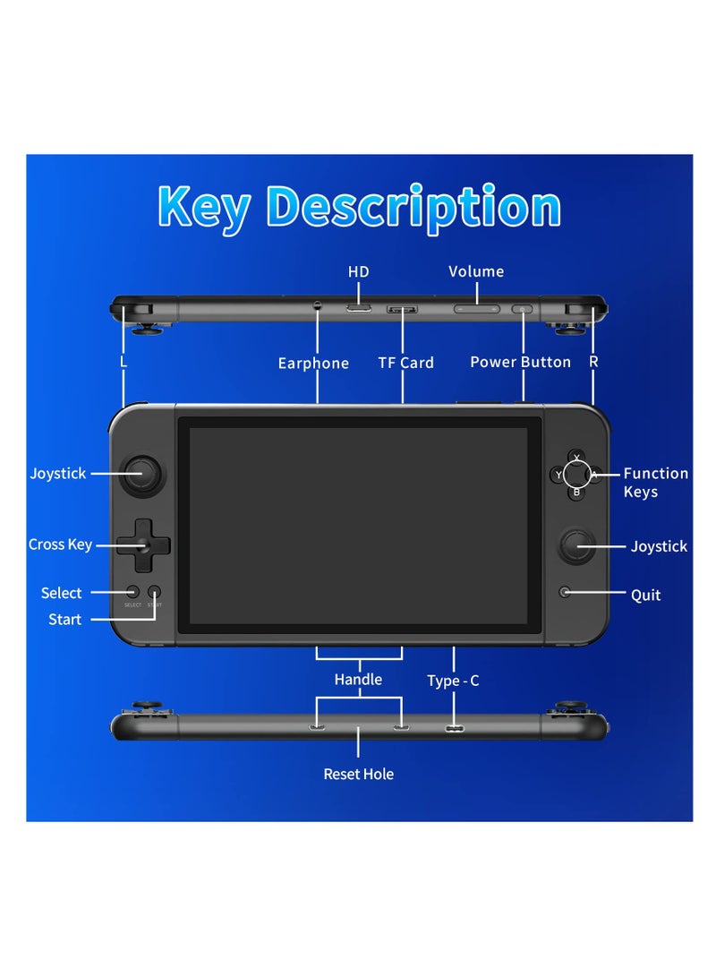 Retro Handheld Game Console - 7 HD Screen, TV Output, 64GB Storage, Rechargeable Battery, Pre-Installed Classic Games, Portable Gaming Device - Image 5