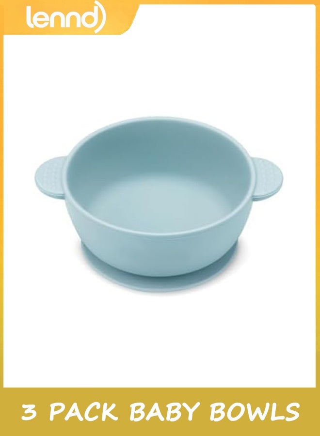 LENND 3 Pack Baby Bowls with Suction| Stay Put Silicone Food Bowl for Babies Kids Toddlers Infants| Food Grade Soft Safe BPA-Free Silicone - Image 5
