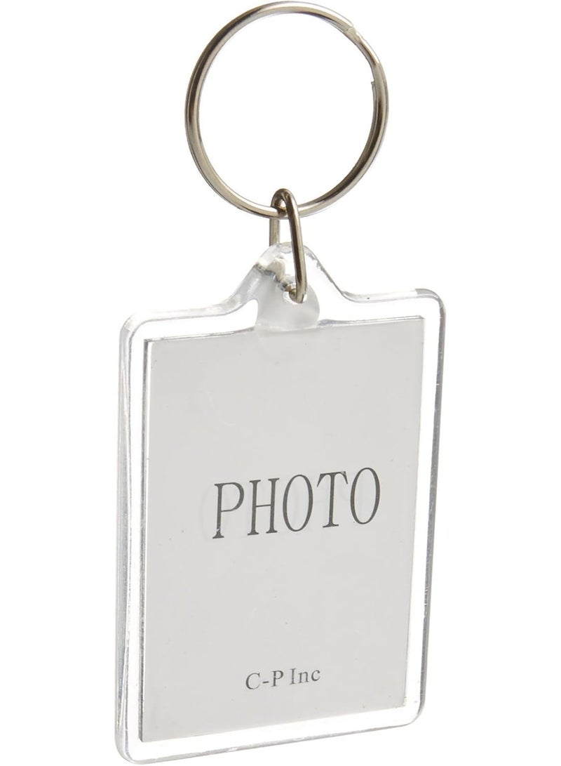 Teensery 10pcs Clear Acrylic Blank Photo Picture Frame Keychain Keyring Insert, Suit the size of 2.7 * 4.6cm (Rectangle)