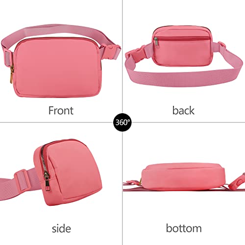 VOROLO Fanny Pack For Women And Men Crossbody Bag Belt Bag with Adjustable Strap Graduation Gifts Deep Pink - Image 2