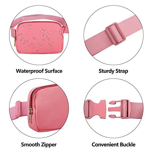 VOROLO Fanny Pack For Women And Men Crossbody Bag Belt Bag with Adjustable Strap Graduation Gifts Deep Pink - Image 4
