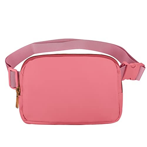 VOROLO Fanny Pack For Women And Men Crossbody Bag Belt Bag with Adjustable Strap Graduation Gifts Deep Pink - Image 1