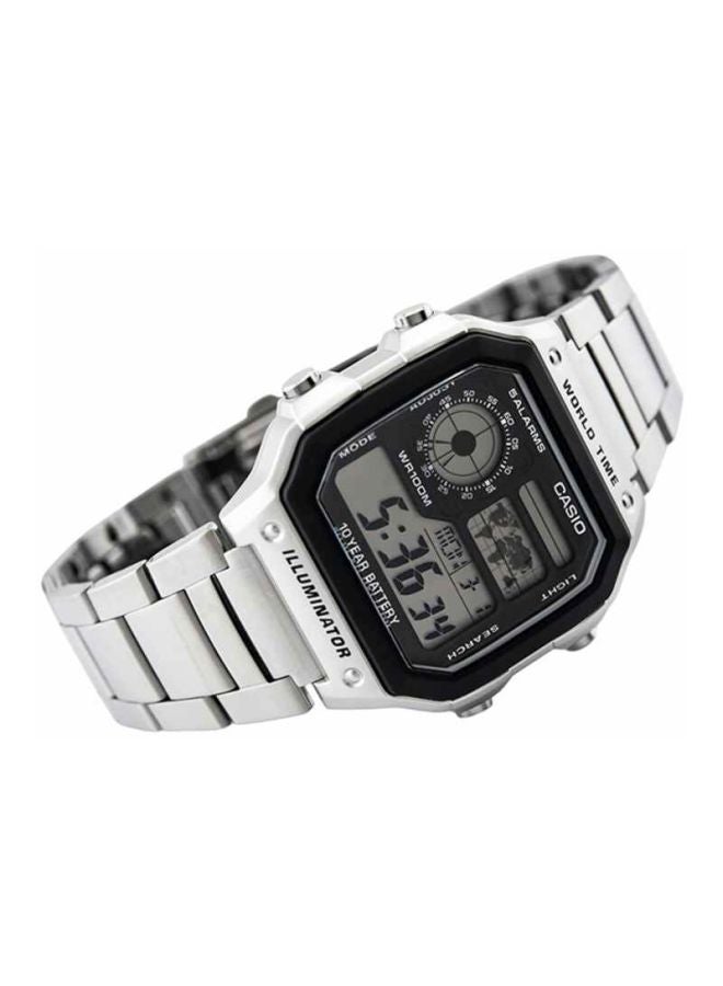 كاسيو ساعة يد رقمية للشباب AE-1200WHD-1A - قياس 42 مم - لون فضي رجال - Image 3