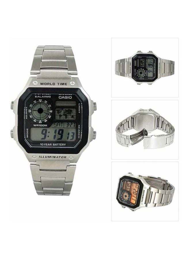 كاسيو ساعة يد رقمية للشباب AE-1200WHD-1A - قياس 42 مم - لون فضي رجال - Image 4