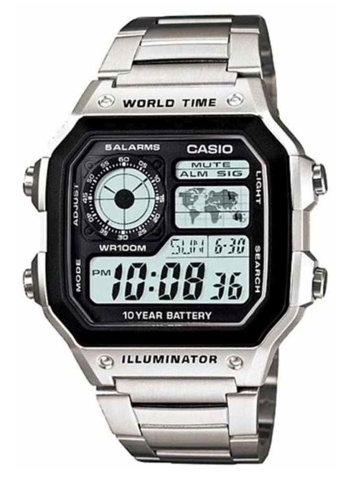 كاسيو ساعة يد رقمية للشباب AE-1200WHD-1A - قياس 42 مم - لون فضي رجال - Image 1
