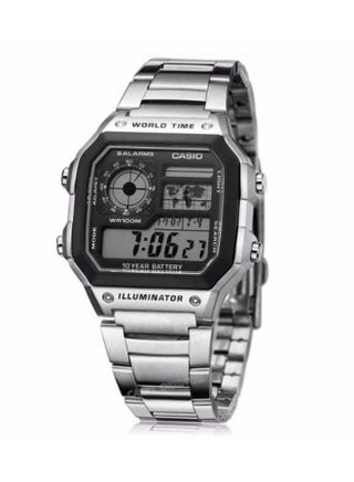 Men Youth Digital Watch AE-1200WHD-1A - 42 mm - Silver - view 5