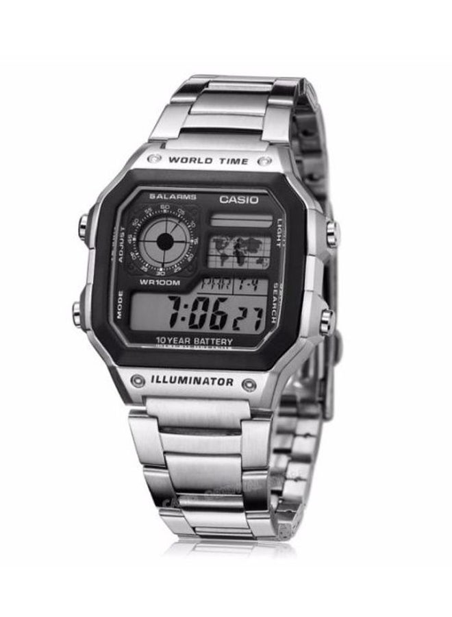 كاسيو ساعة يد رقمية للشباب AE-1200WHD-1A - قياس 42 مم - لون فضي رجال - Image 5
