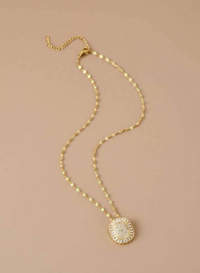 بلو لاين سلسال نسائي أنيق مصنوع من الاستانلس ستيل مطلي باللون الذهبي عيار 18 - Image 1