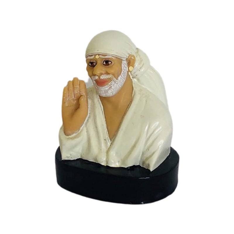 Hemant art Shirdi Sai Baba StatueIdolMurti for Car DashboardCar Stand 25 Inch White - Image 3