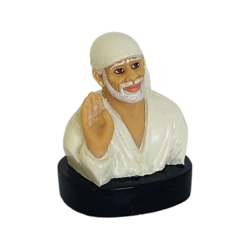 Hemant art Shirdi Sai Baba StatueIdolMurti for Car DashboardCar Stand 25 Inch White - Image 4