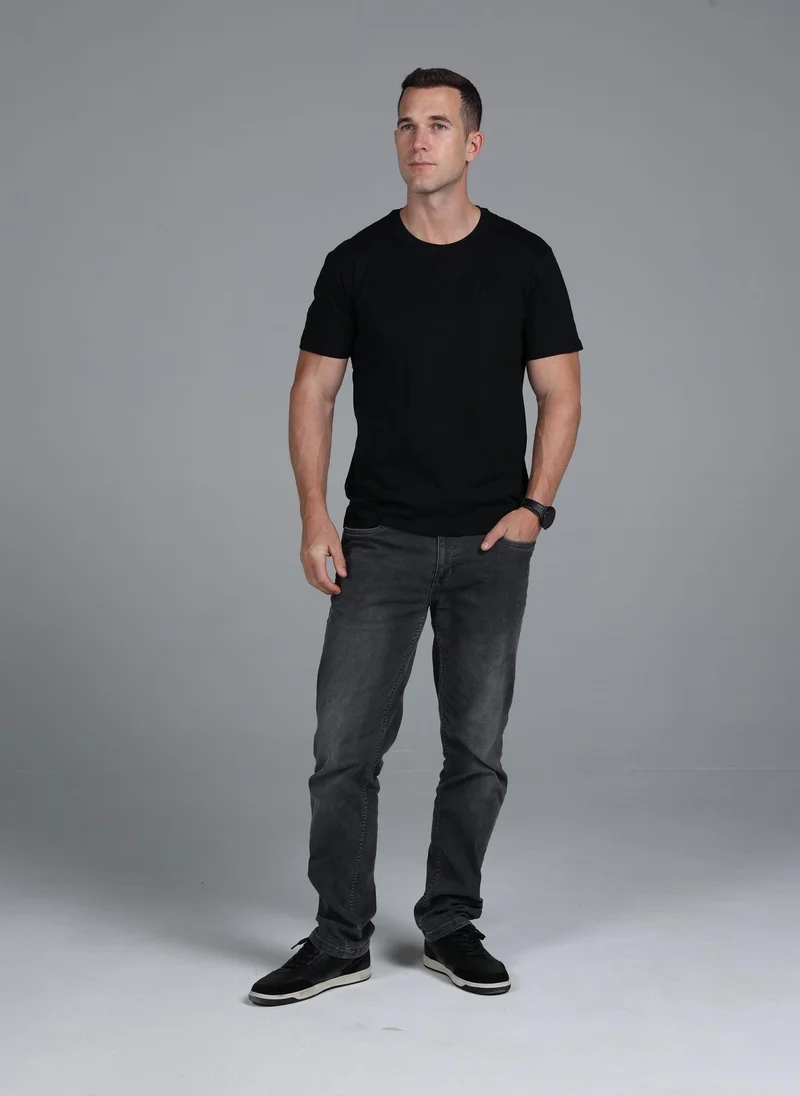 بلانس Signature Crewneck Regular Fit T-Shirt - Black