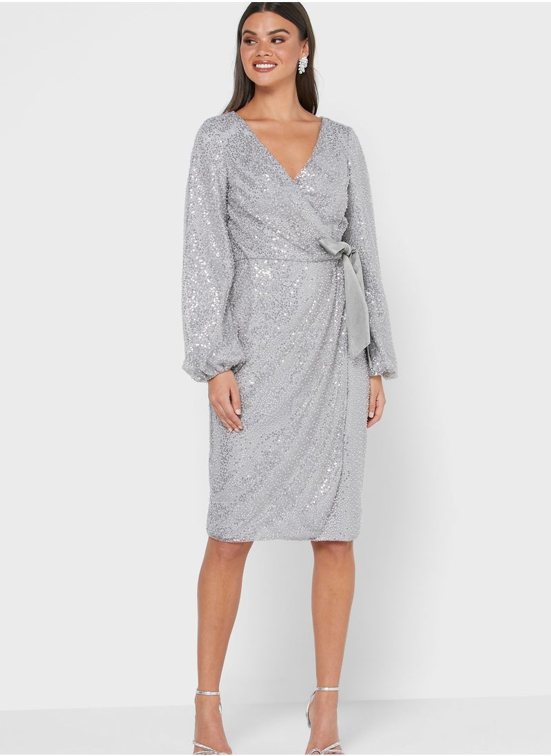 Chi-Chi London - Merl Front Twisted Shift Dress - Image 1