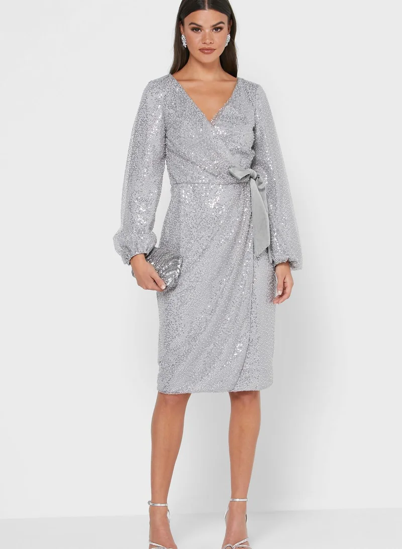 Chi-Chi London Sequin Wrap Dress