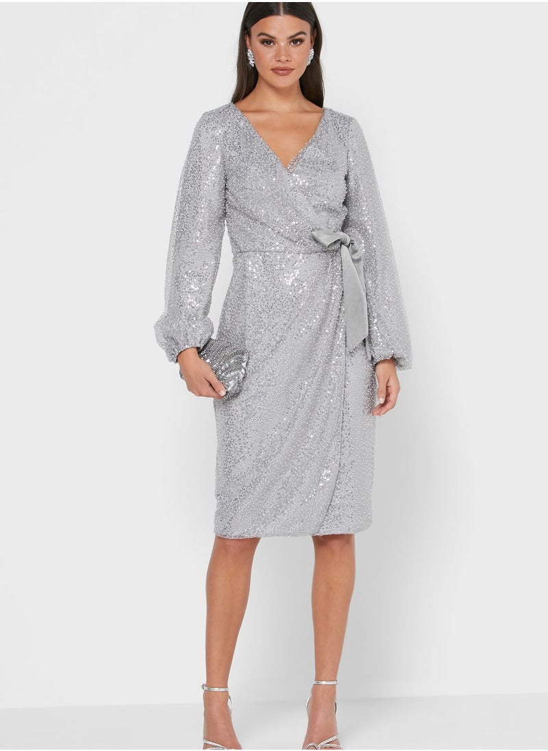 Chi-Chi London - Merl Front Twisted Shift Dress - Image 1