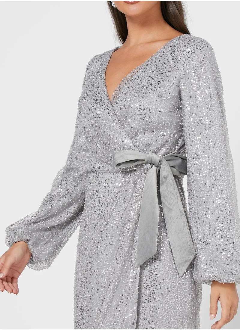 Chi-Chi London Merl Front Twisted Shift Dress