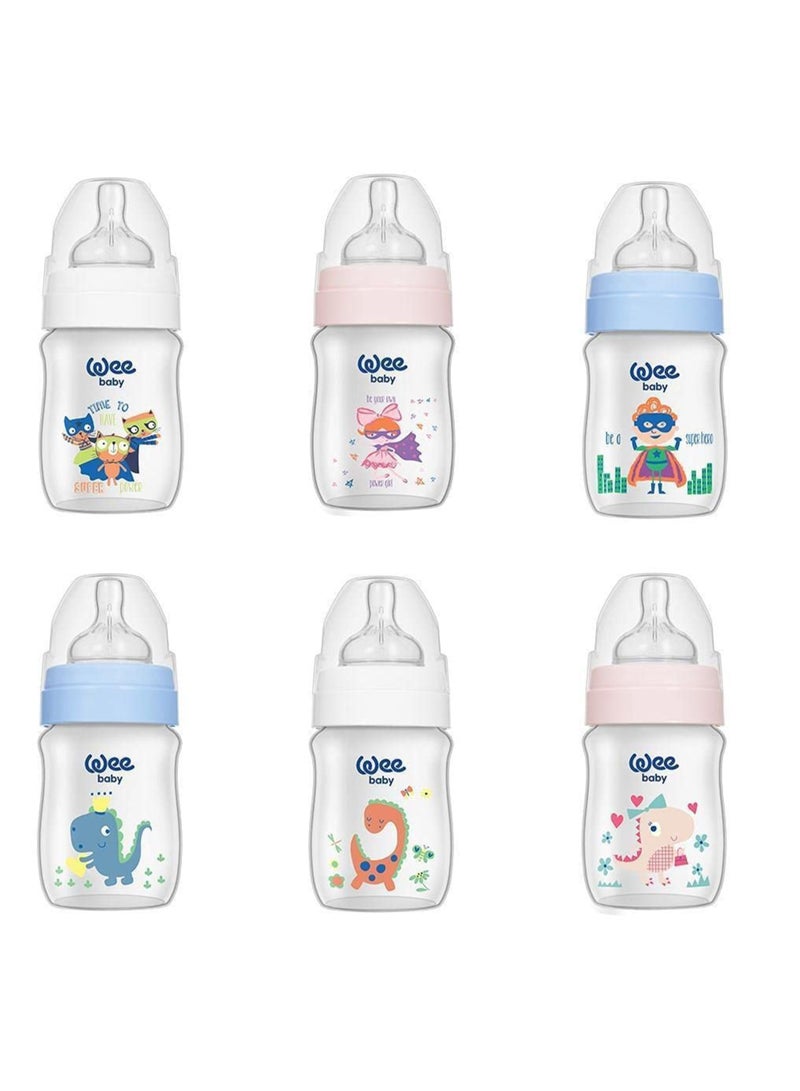 وي بيبي زجاجة رضاعة كلاسيكية بلس من مادة البولي بروبيلين ذات رقبة واسعة، عبوة من قطعة واحدة - Image 1