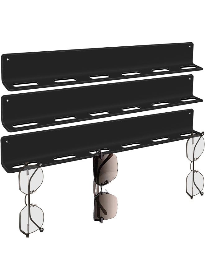 TPGP Hanging Sunglasses Wall Organizer, Glasses Holder Wall For Display, Acrylic Multiple Eyeglasses Rack 3 Pack, Black - Image 1