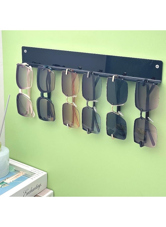 TPGP Hanging Sunglasses Wall Organizer, Glasses Holder Wall For Display, Acrylic Multiple Eyeglasses Rack 3 Pack, Black - Image 2