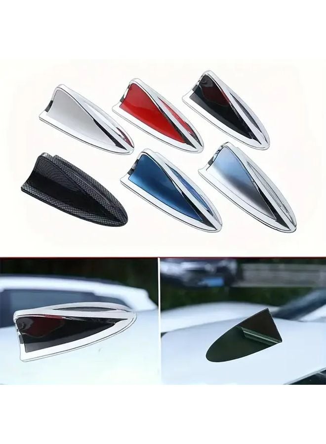 هوائي زعنفة القرش أسود لامع من مادة ABS جناح سقف بدون حفر تركيب ايروديناميكي - Image 5