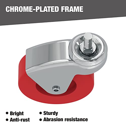 BIG RED 2 Pack 2.5" Swivel Caster Wheel for Creeper Service Utility Cart Stool Post Mount, TR6551 - Image 5
