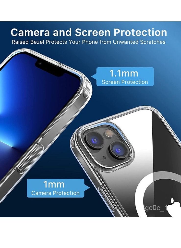 BORTONY - iPhone 14 Clear Magnetic Case with Built in Magnets Compatible with MagSafe Crystal Clear Slim TPU Hard Back Cover for Apple iPhone 14 6.1inch 2022 Released (Clear) - Image 1