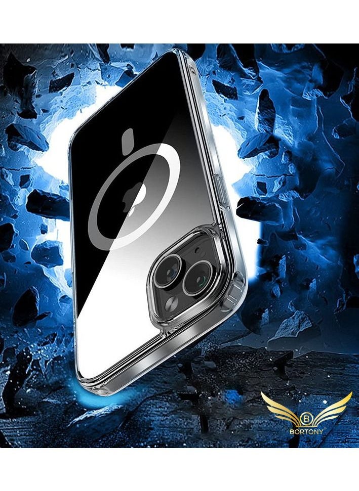 BORTONY - iPhone 14 Clear Magnetic Case with Built in Magnets Compatible with MagSafe Crystal Clear Slim TPU Hard Back Cover for Apple iPhone 14 6.1inch 2022 Released (Clear) - Image 1