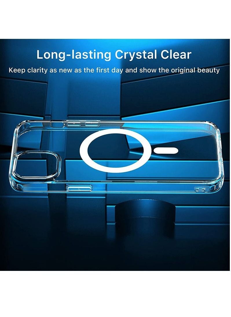 BORTONY - iPhone 14 Clear Magnetic Case with Built in Magnets Compatible with MagSafe Crystal Clear Slim TPU Hard Back Cover for Apple iPhone 14 6.1inch 2022 Released (Clear) - Image 1