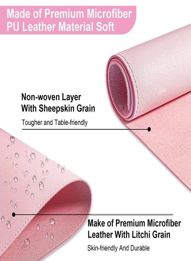 Diesisa Nail Art Table Mat,Foldable Nail Arm Rest Pad for Nails,Soft Microfiber PU Leather Nail Table Pad, Waterproof Nail Mat For Nail Tech, Manicure Pad for Nail Technician Salon Home-Pink - Image 3