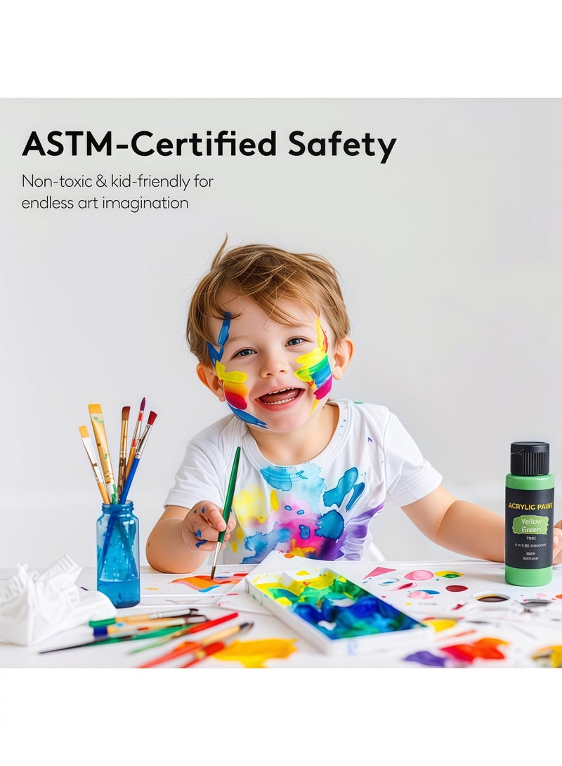 Acrylic Paint Set Contains 24 Colors (60 ml each) Suitable for Painting on Canvas, Wood, Ceramics, and Fabric. The Colors are Rich and Long-Lasting, Making it Suitable for Beginners, Students, and Professional Artists. - Image 2
