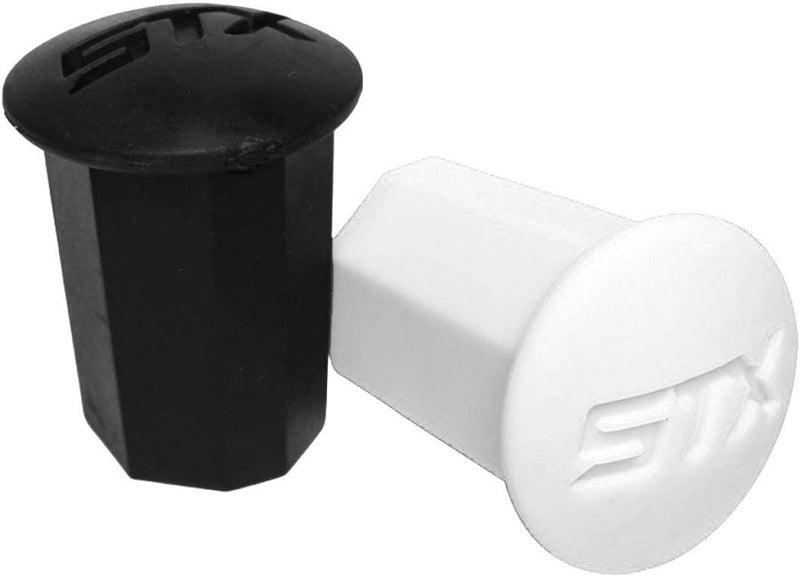 Men's 1 inch Deluxe Lacrosse Stick End Cap - 2-Pack Black and White