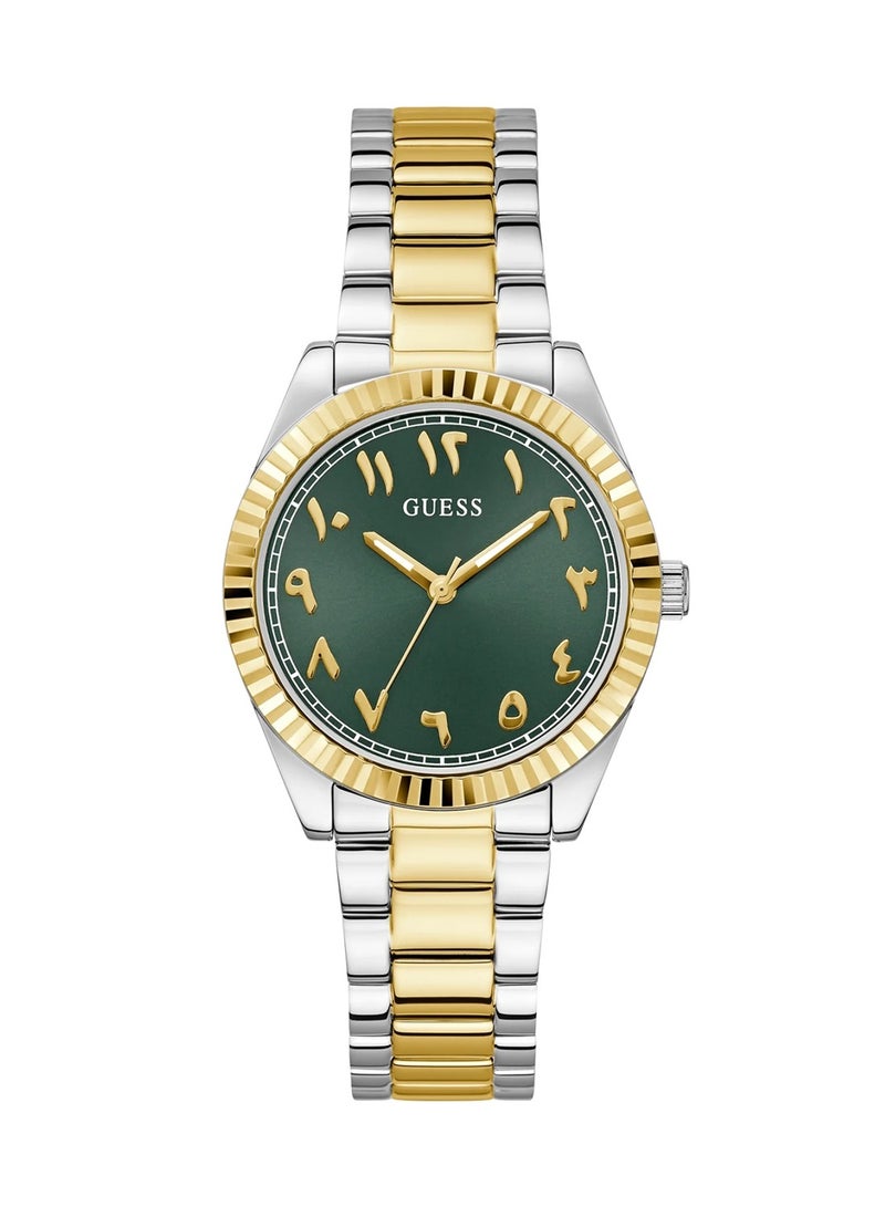 GUESS ساعة نسائية لونا التناظرية الكوارتز من الفولاذ المقاوم للصدأ مع مؤشر عربي GW0735L2 - 36 مم - Image 1