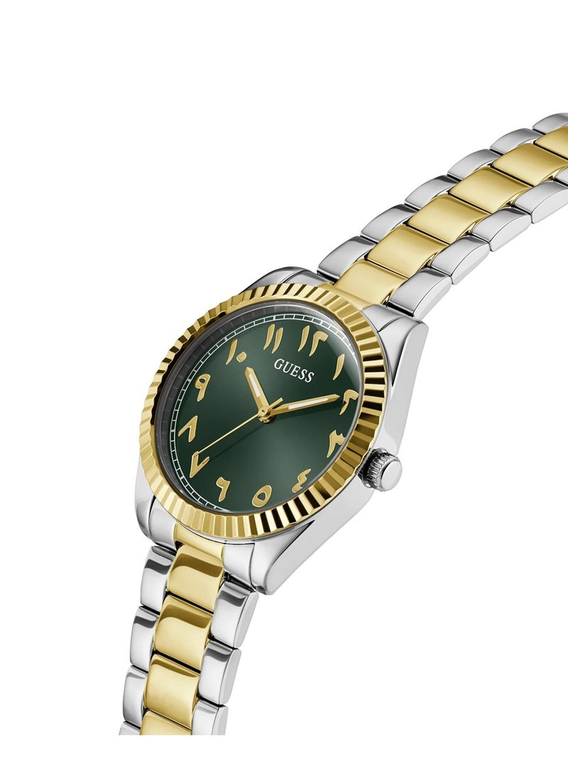 GUESS ساعة نسائية لونا التناظرية الكوارتز من الفولاذ المقاوم للصدأ مع مؤشر عربي GW0735L2 - 36 مم - Image 2