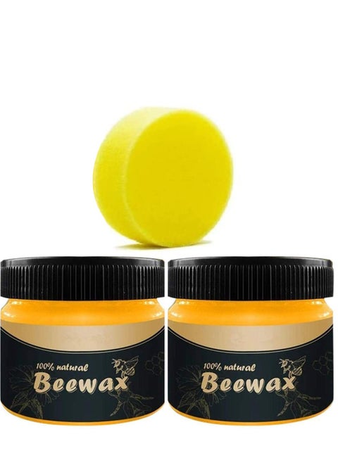 Natural Traditional Beeswax Polish Wood Furniture Cleaner for Wood 2 Pack