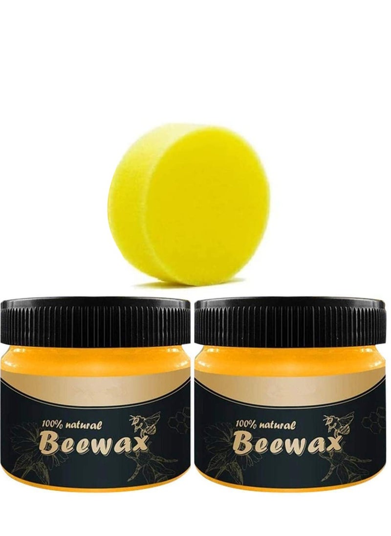 BeeWax - Natural Traditional Beeswax Polish Wood Furniture Cleaner for Wood 2 Pack - Image 1