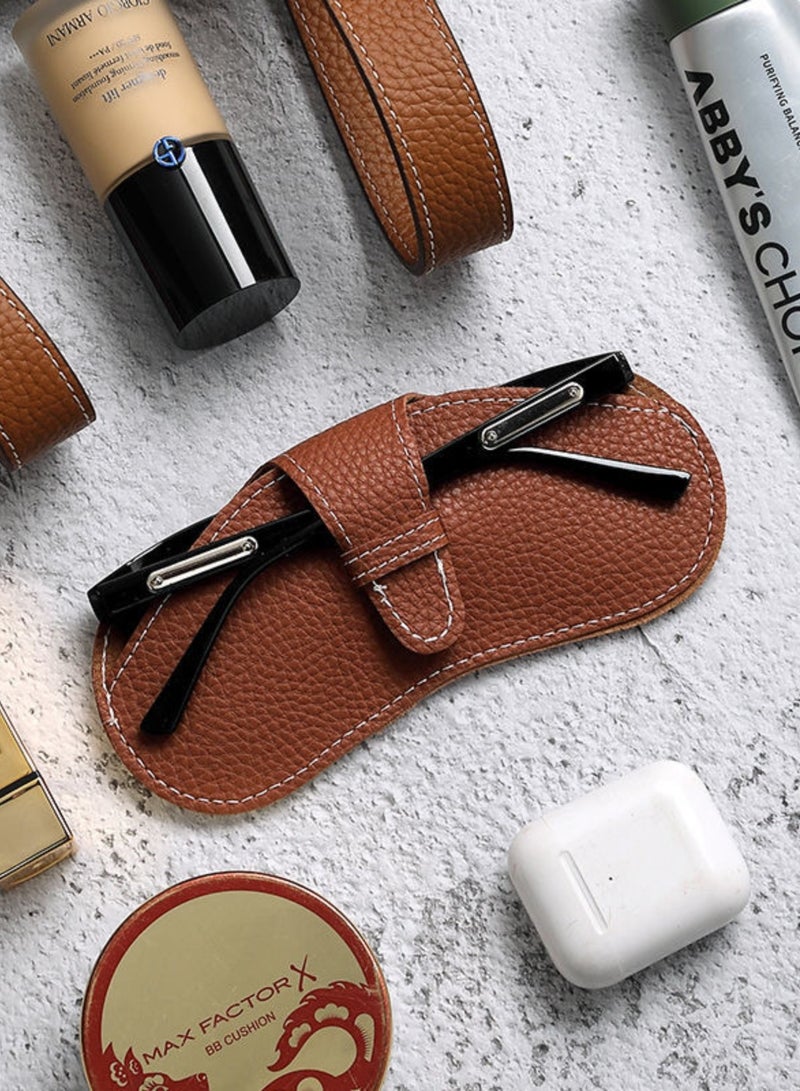 حافظة نظارات محمولة، حقيبة نظارات محمولة، صندوق نظارات إبداعي، حقيبة تخزين نظارات شمسية مضادة للتوتر، غطاء حماية للنظارات المخصصة لقصر النظر للرجال والنساء، جلد فائق النحافة ناعم وواقي