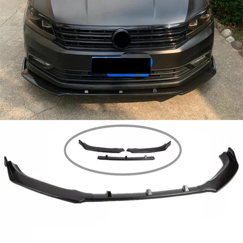 MUTUSAISI Bright Black Front Bumper Lip Splitter Spoiler Compatible with Volkswagen VW USA Passat B7 S/SE/SEL/TDI/Sport/ 2012 2013 2014 2015 Accessories - Image 1
