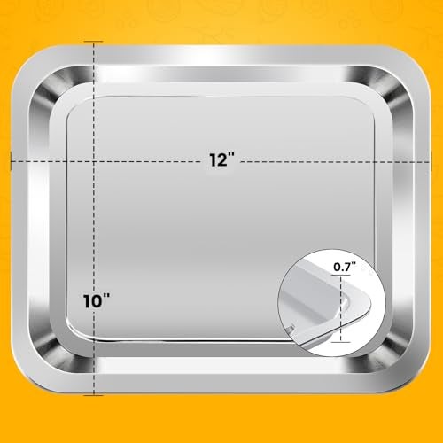 GWY Air Fryer Baking Pan for Emeril Lagasse Everyday 360 Air Fryer, 12''×10'' Stainless Steel Air Fryer Accessories Replacement Parts Tray Bake Pan, Not fit for Emeril Lagasse 26 QT 25 QT French Door - Image 2