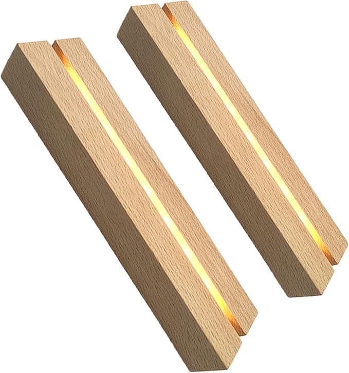 SNOOGG LED Display Night Lights Wood Lighted Base L Stand for DIY Glass Jewelry 300mm Name letters Resin art display (6 In) - Image 4