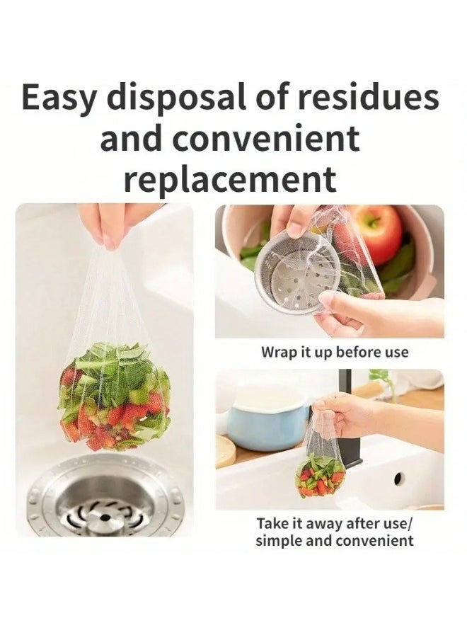 FALMER - 200 pcs Disposable Kitchen Sink Filters - Anti-blocking Garbage Bag Mesh Strainer for Sewer Drain (White) - Image 1