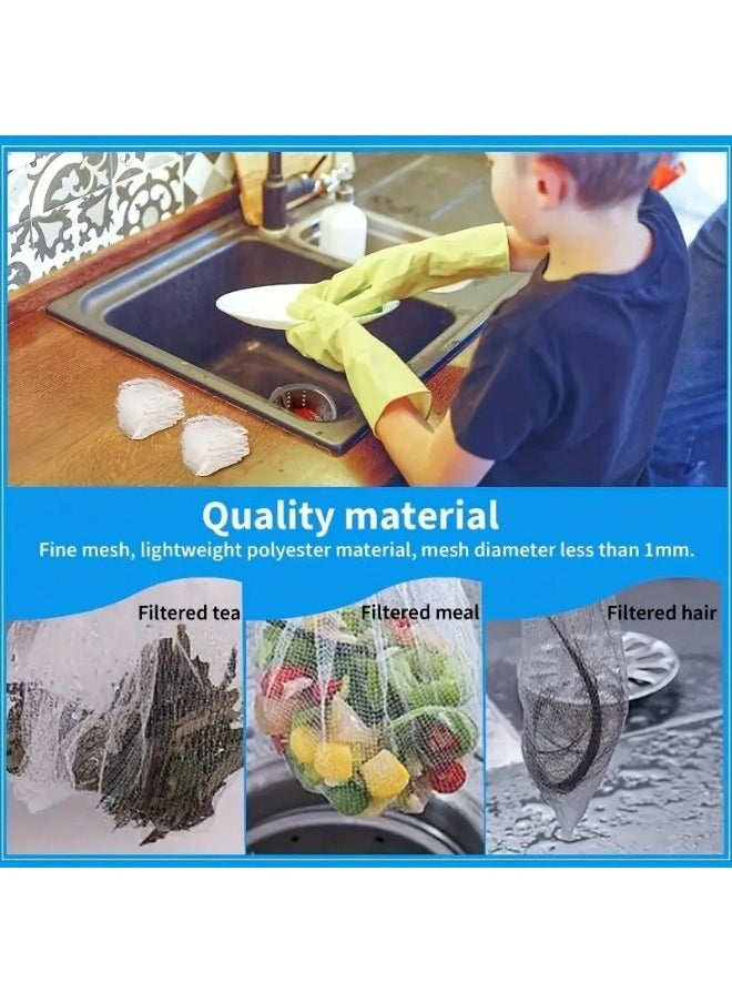 FALMER - 200 pcs Disposable Kitchen Sink Filters - Anti-blocking Garbage Bag Mesh Strainer for Sewer Drain (White) - Image 1