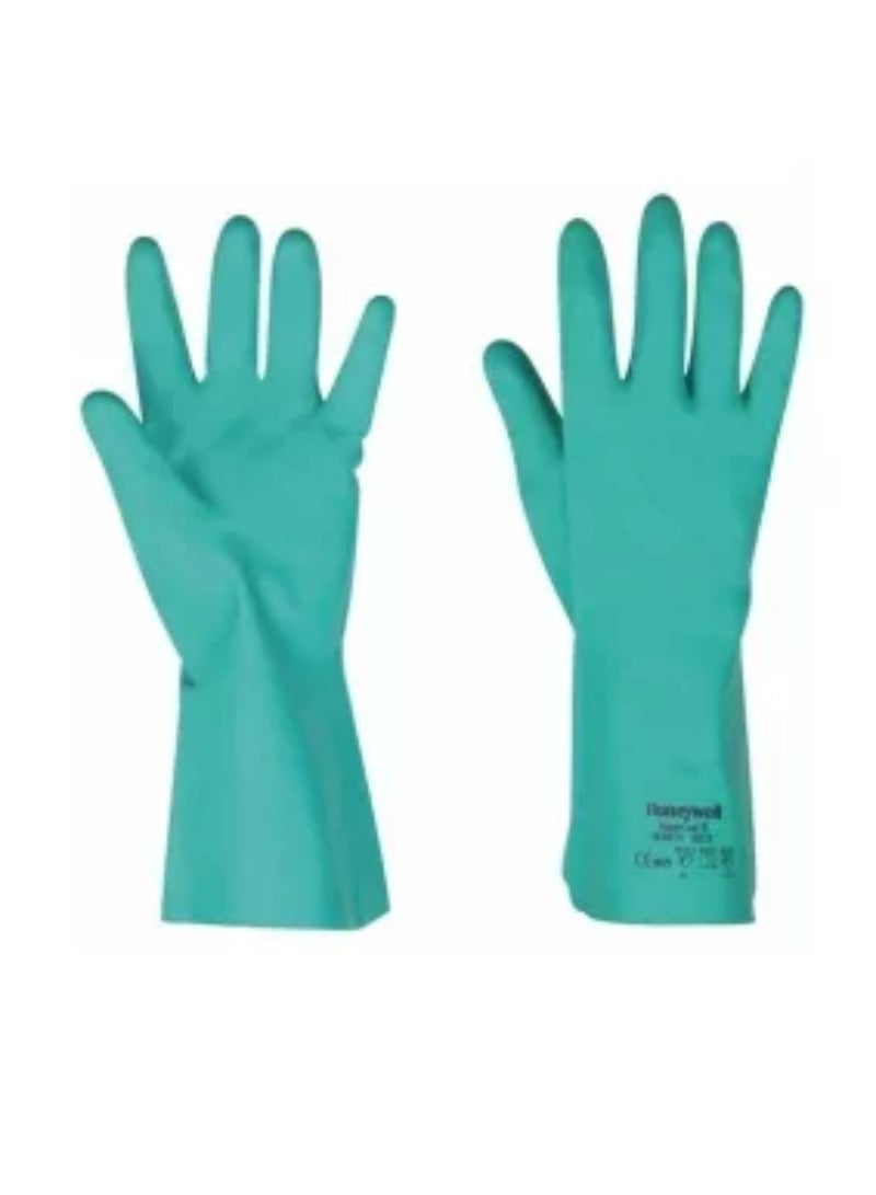 Honeywell Honeywell 2095301 Powercoat Nitraf, Chemical Resistant Gloves, Green, Nitrile, Cotton Flocked Liner, Size 10  - Image 2