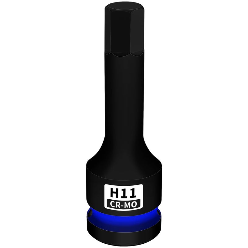 JEUCLEL 11mm Hex Impact Bit Socket H11 12Inch Impact Drive Allen Socket CrMo Steel Lengthen Hex Screwdriver Adapter for Electric Ratchet Wrenches Fastening Screws