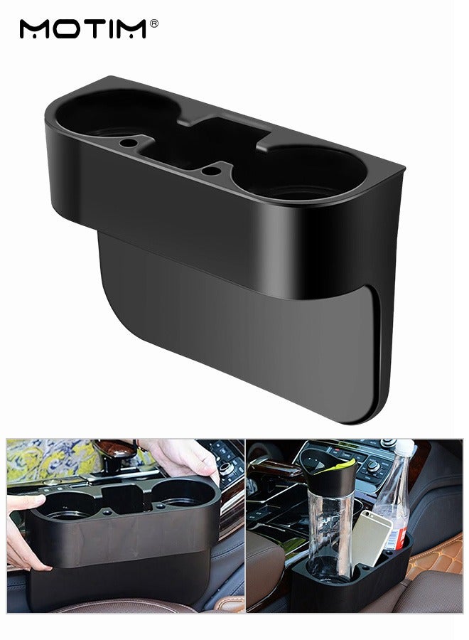 Motim Car Cup Holder Storage Box, Car Water Cup Storage Rack, Car Seat Gap Filler Organizor,  Stores 2 Water Cups & Sundries, Multi-functional Auto Accessories Car Interior Organizer - Image 1